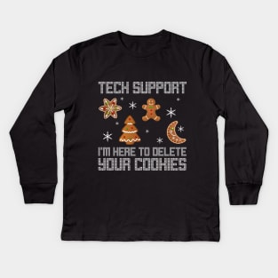 Funny Christmas Tech Support Shirt Computer Progra Kids Long Sleeve T-Shirt